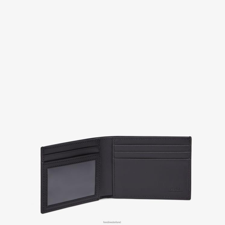 Heren accessoires Fendi 0J62L2628 tweevoudige portemonnee van stof grijs