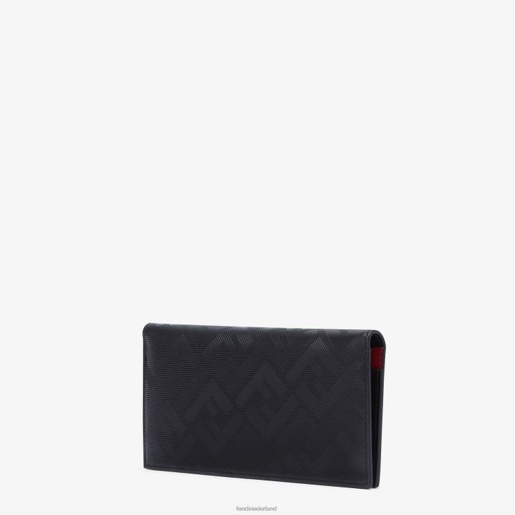 Heren accessoires Fendi 0J62L2638 schaduw lederen portemonnee zwart