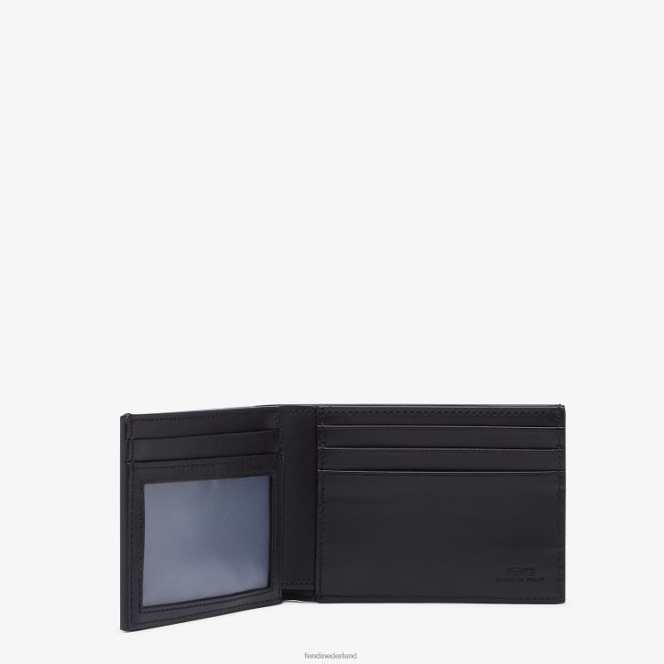 Heren accessoires Fendi 0J62L2640 schaduw diagonale Amerikaanse dollar lederen tweevoudige portemonnee zwart