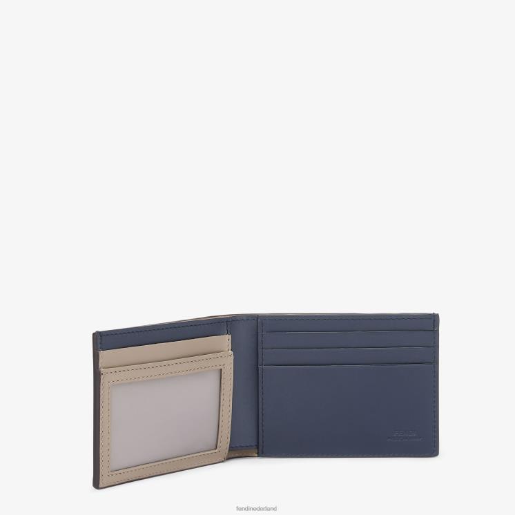 Heren accessoires Fendi 0J62L2650 Shadow US Dollar lederen tweevoudige portemonnee blauw