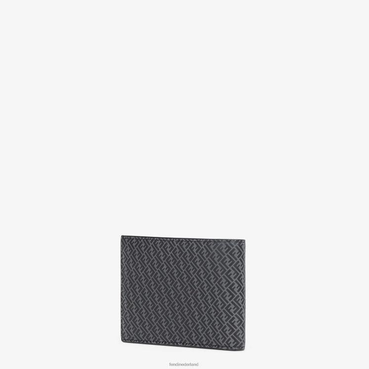Heren accessoires Fendi 0J62L2657 Amerikaanse dollar lederen tweevoudige portemonnee zwart