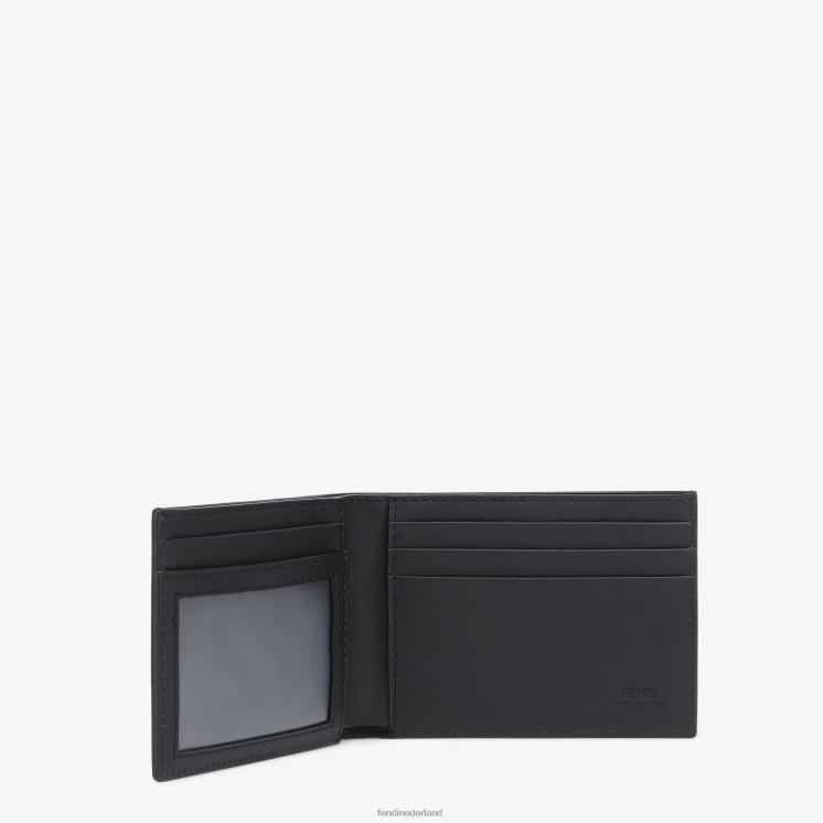 Heren accessoires Fendi 0J62L2657 Amerikaanse dollar lederen tweevoudige portemonnee zwart