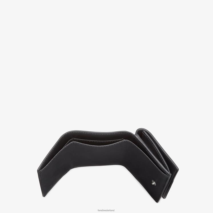 Heren accessoires Fendi 0J62L2658 leren drievoudige portemonnee zwart