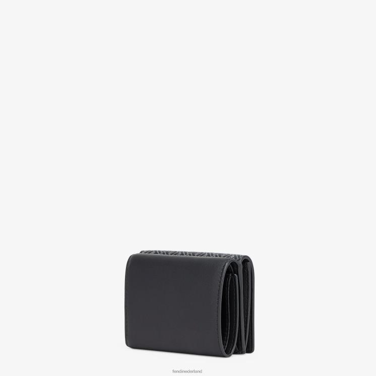 Heren accessoires Fendi 0J62L2658 leren drievoudige portemonnee zwart