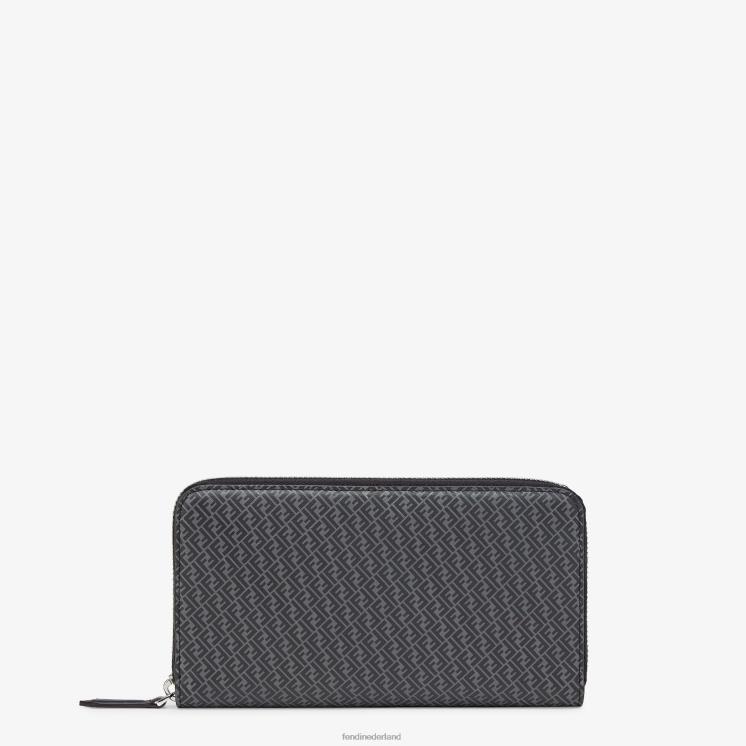 Heren accessoires Fendi 0J62L2660 Leren portemonnee met ritssluiting zwart
