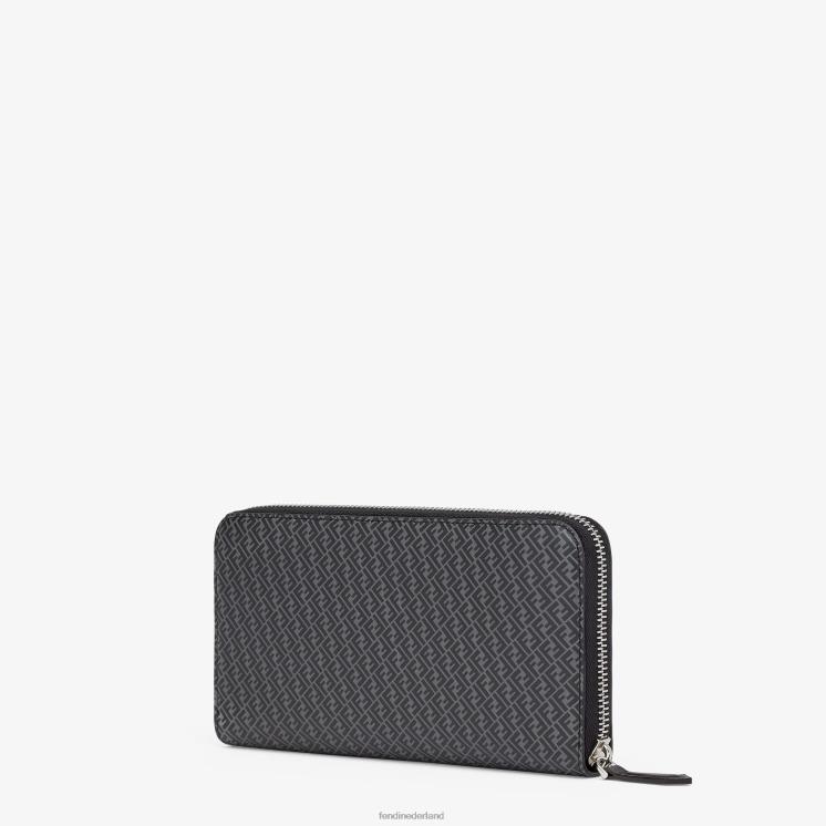 Heren accessoires Fendi 0J62L2660 Leren portemonnee met ritssluiting zwart