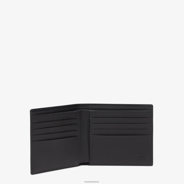 Heren accessoires Fendi 0J62L2661 portemonnee lederen tweevoudige portemonnee zwart