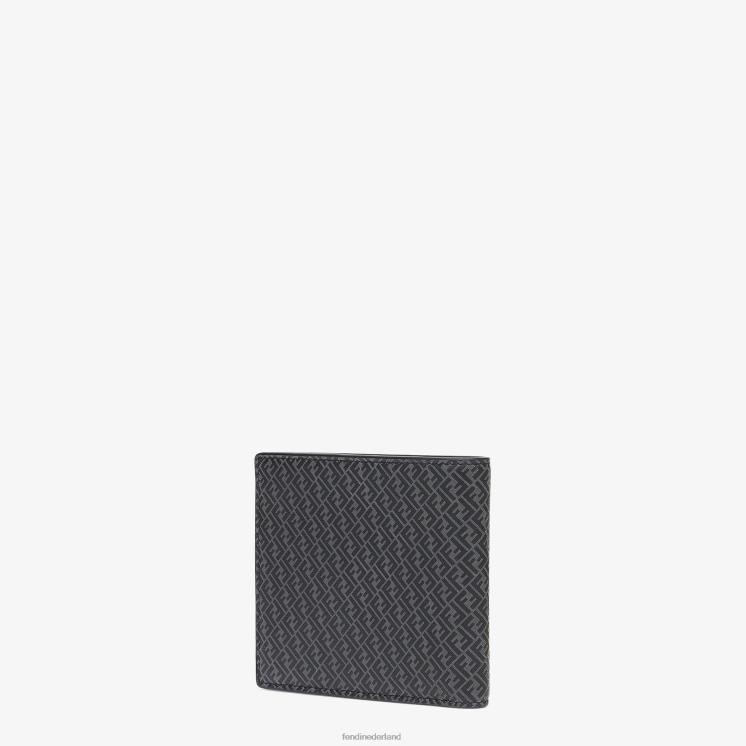 Heren accessoires Fendi 0J62L2661 portemonnee lederen tweevoudige portemonnee zwart