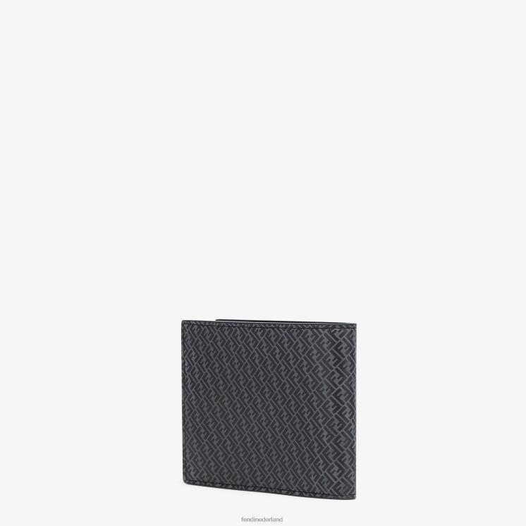 Heren accessoires Fendi 0J62L2663 portemonnee lederen tweevoudige portemonnee zwart