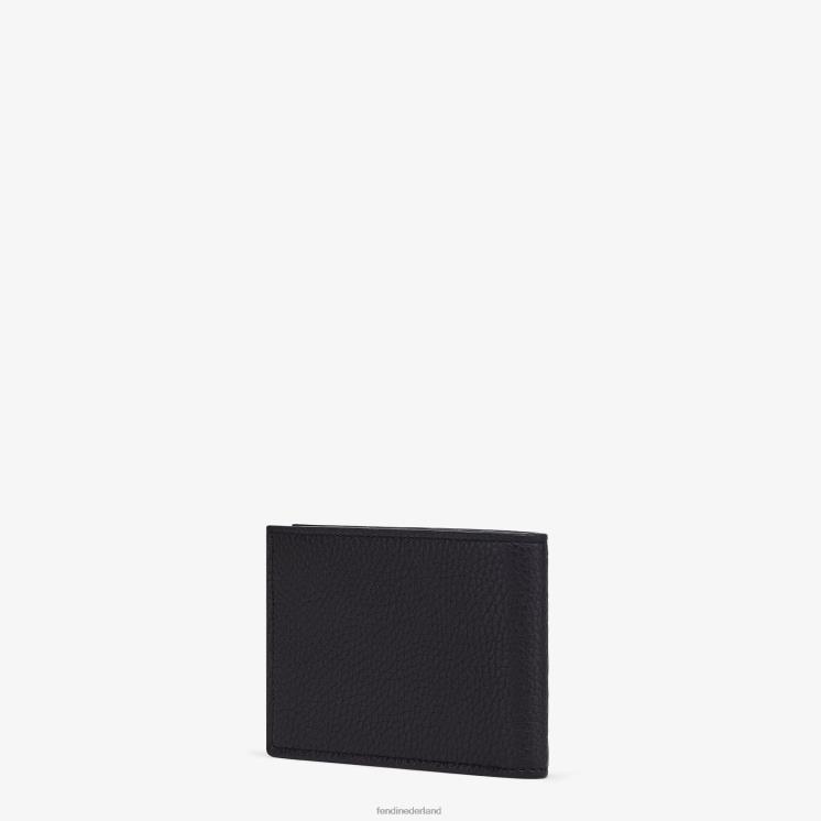 Heren accessoires Fendi 0J62L2665 Amerikaanse dollar lederen tweevoudige portemonnee zwart