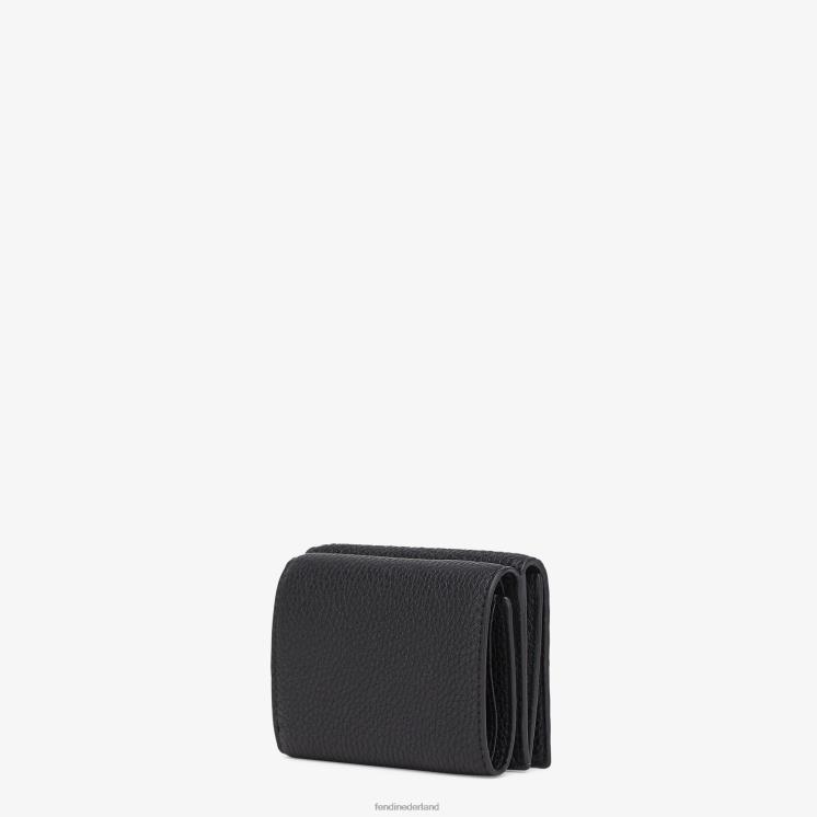Heren accessoires Fendi 0J62L2666 leren drievoudige portemonnee zwart