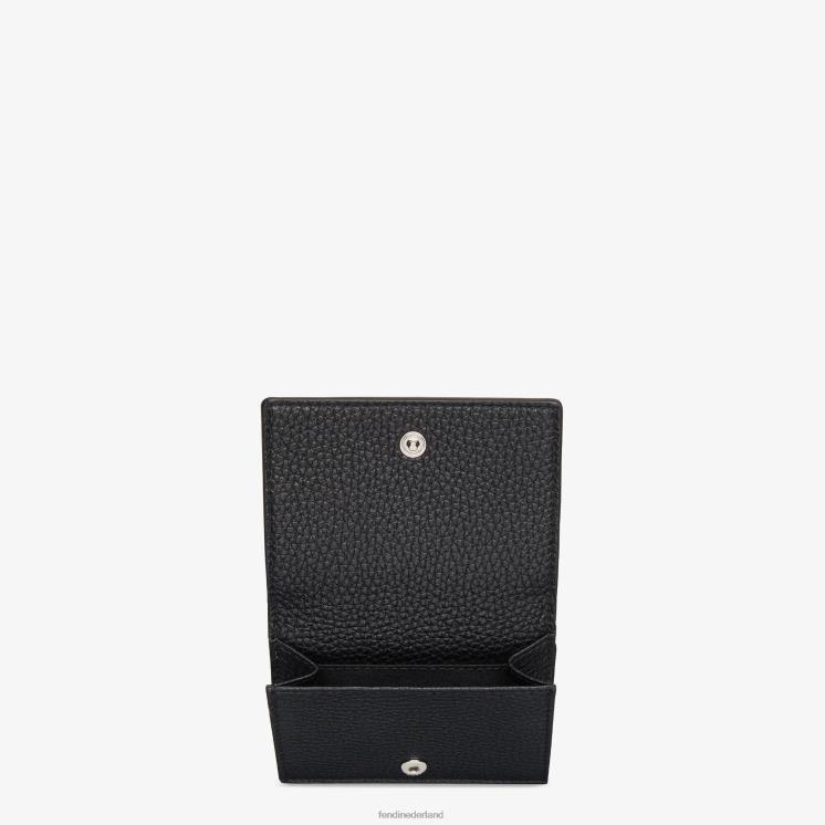Heren accessoires Fendi 0J62L2666 leren drievoudige portemonnee zwart