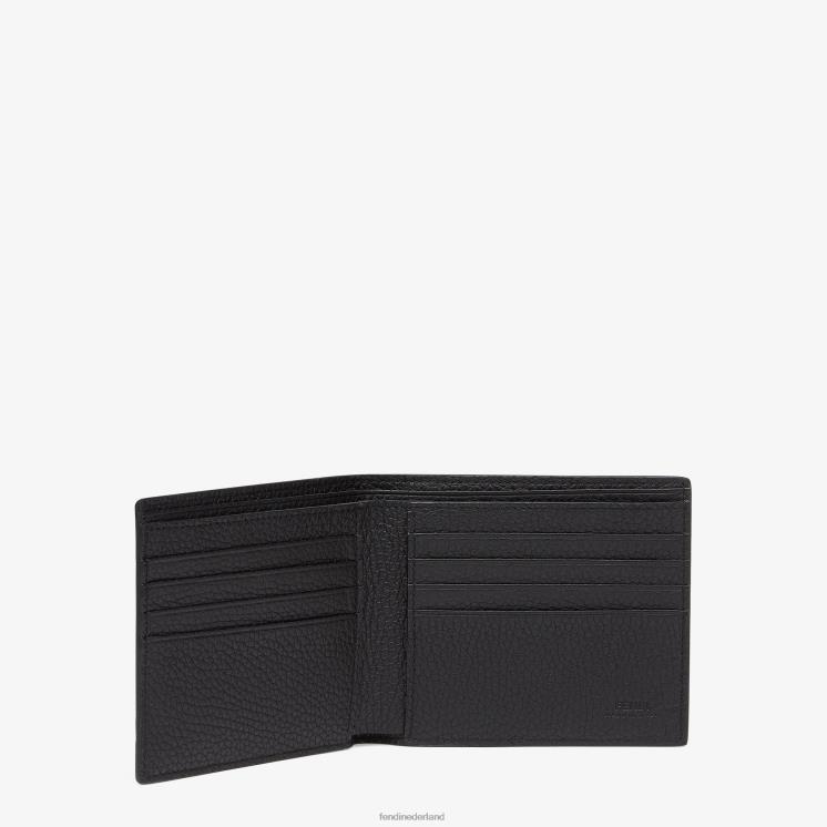 Heren accessoires Fendi 0J62L2669 portemonnee lederen tweevoudige portemonnee zwart