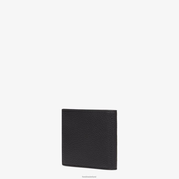 Heren accessoires Fendi 0J62L2669 portemonnee lederen tweevoudige portemonnee zwart
