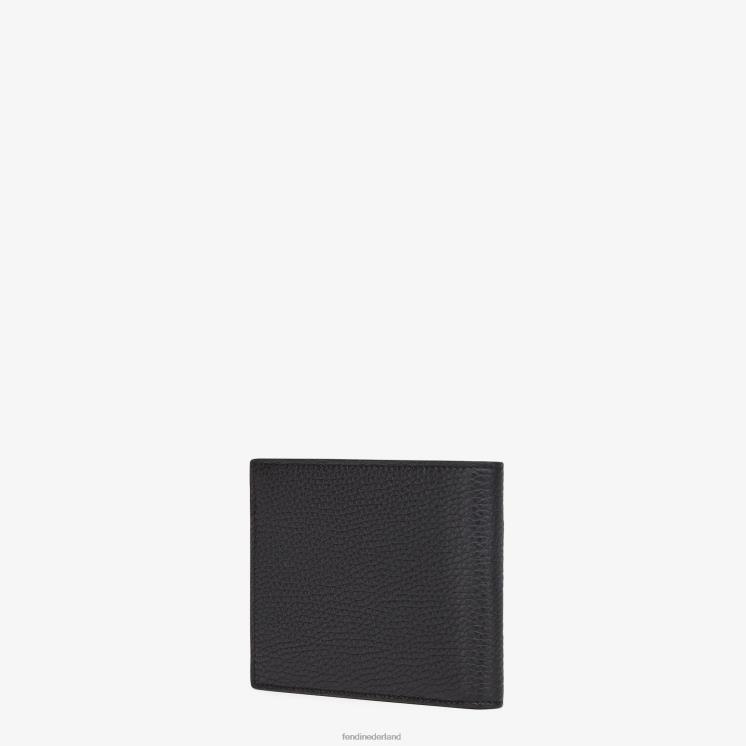 Heren accessoires Fendi 0J62L2671 portemonnee lederen tweevoudige portemonnee zwart
