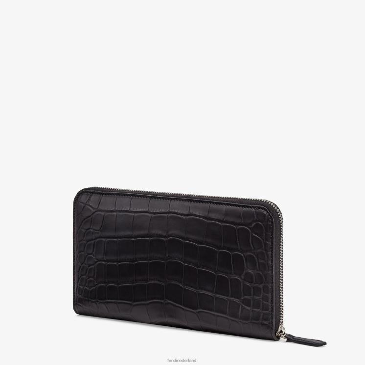 Heren accessoires Fendi 0J62L2672 alligator portemonnee zwart