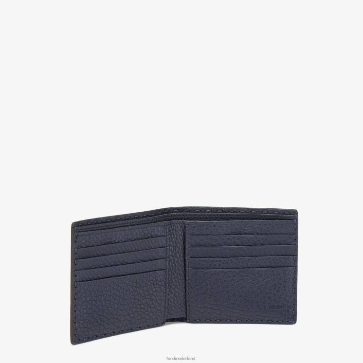 Heren accessoires Fendi 0J62L2674 Alligator lederen tweevoudige portemonnee blauw