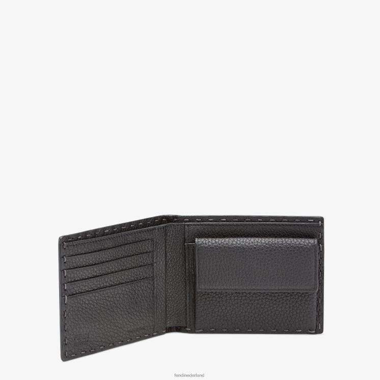 Heren accessoires Fendi 0J62L2680 Tweevoudige portemonnee van leer grijs