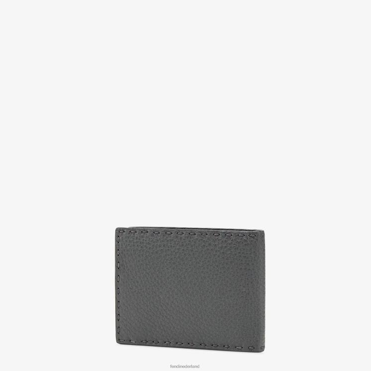 Heren accessoires Fendi 0J62L2680 Tweevoudige portemonnee van leer grijs
