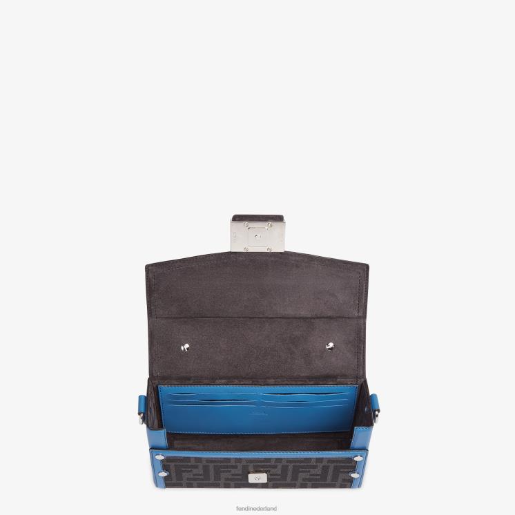 Heren accessoires Fendi 0J62L1807 tas van leer en ff stof blauw