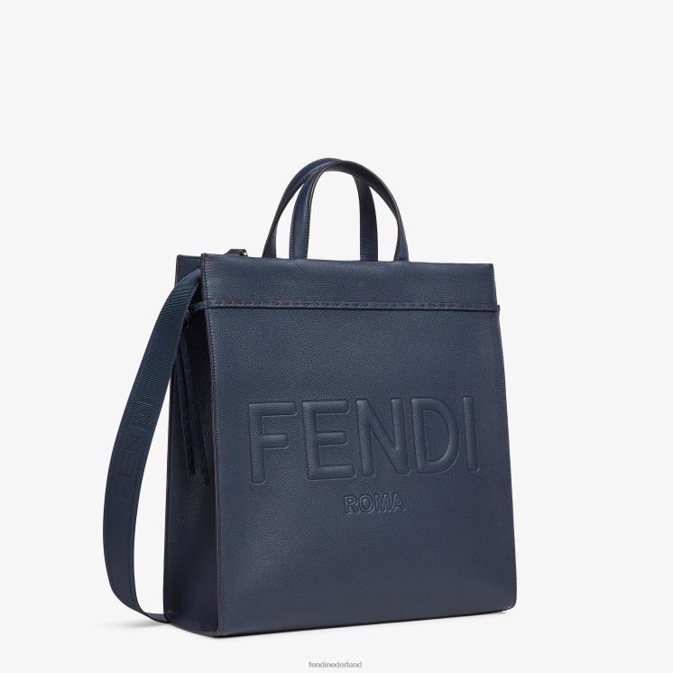 Heren accessoires Fendi 0J62L1821 medium ga naar leren shoppertas blauw