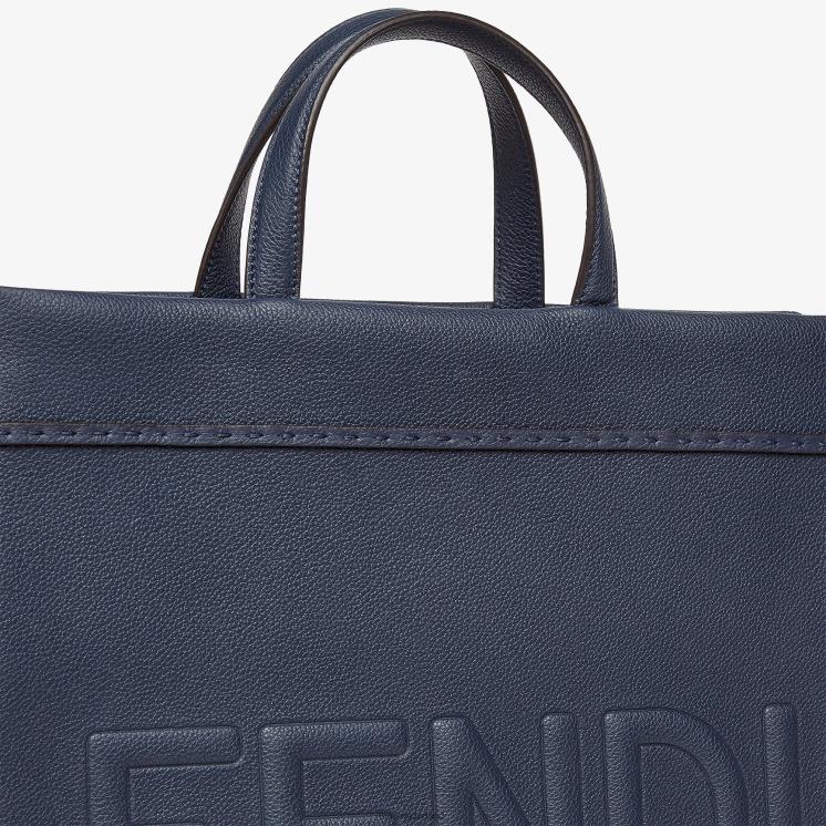 Heren accessoires Fendi 0J62L1821 medium ga naar leren shoppertas blauw