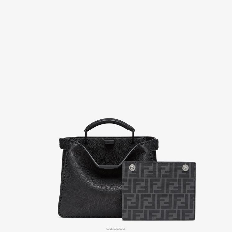 Heren accessoires Fendi 0J62L1823 Kiekeboe iseeu mini leren tasje zwart
