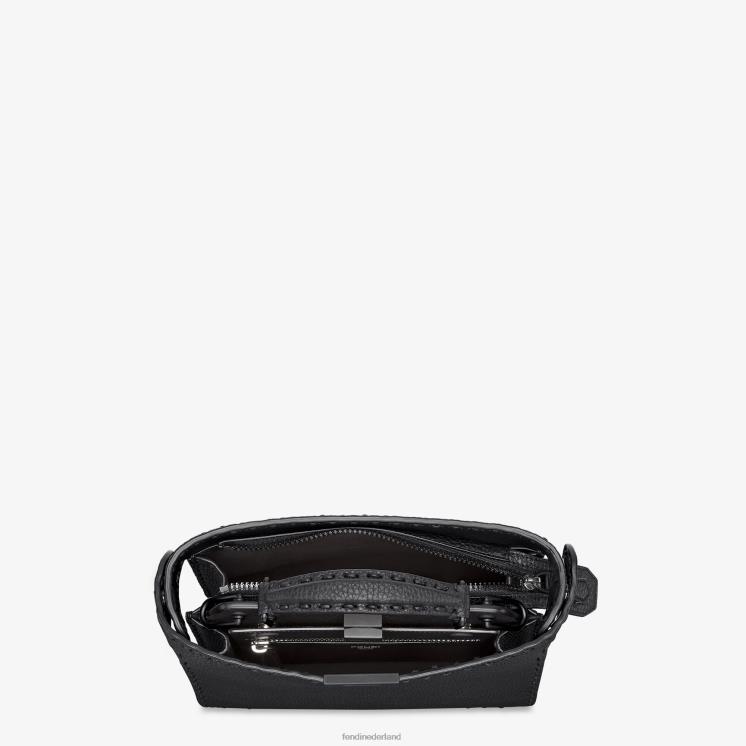 Heren accessoires Fendi 0J62L1823 Kiekeboe iseeu mini leren tasje zwart