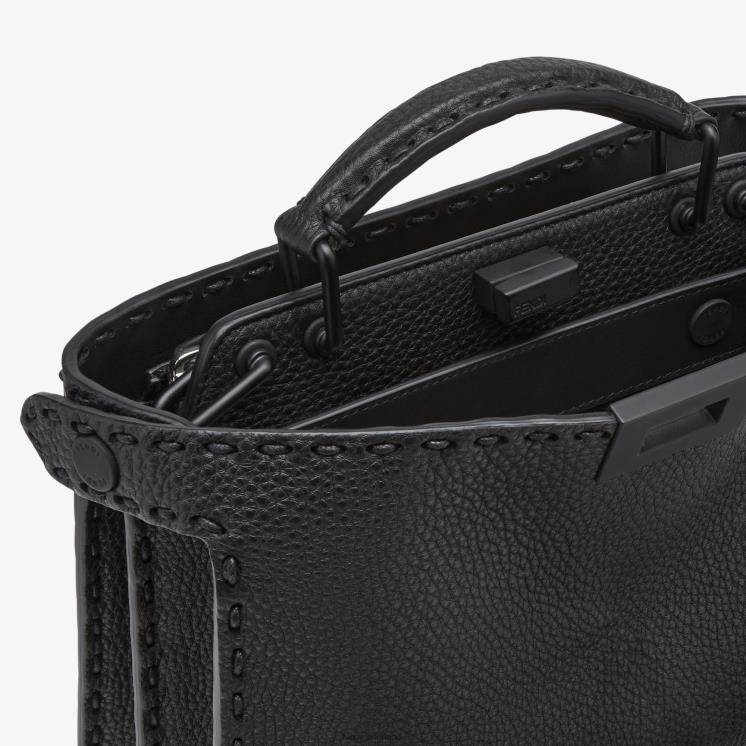 Heren accessoires Fendi 0J62L1823 Kiekeboe iseeu mini leren tasje zwart