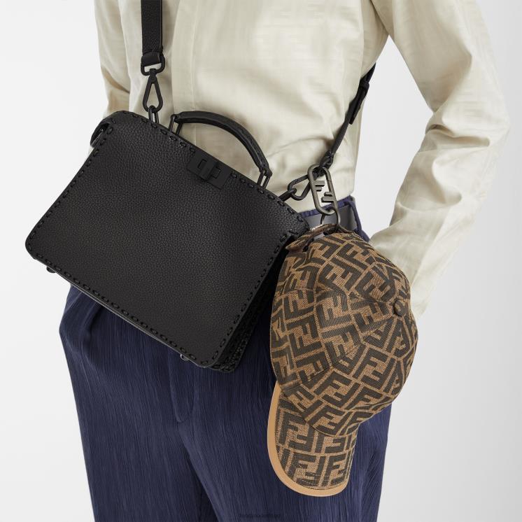 Heren accessoires Fendi 0J62L1823 Kiekeboe iseeu mini leren tasje zwart