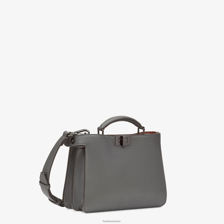 Heren accessoires Fendi 0J62L1824 Kiekeboe iseeu mini leren tasje grijs