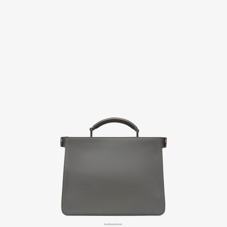 Heren accessoires Fendi 0J62L1824 Kiekeboe iseeu mini leren tasje grijs