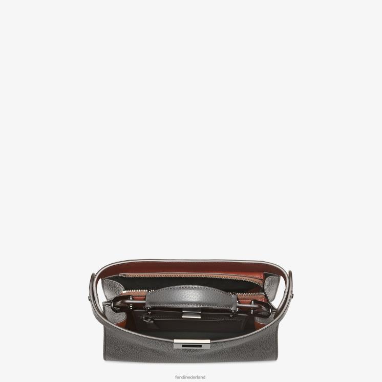 Heren accessoires Fendi 0J62L1824 Kiekeboe iseeu mini leren tasje grijs