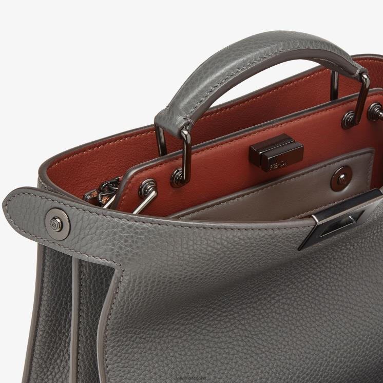 Heren accessoires Fendi 0J62L1824 Kiekeboe iseeu mini leren tasje grijs