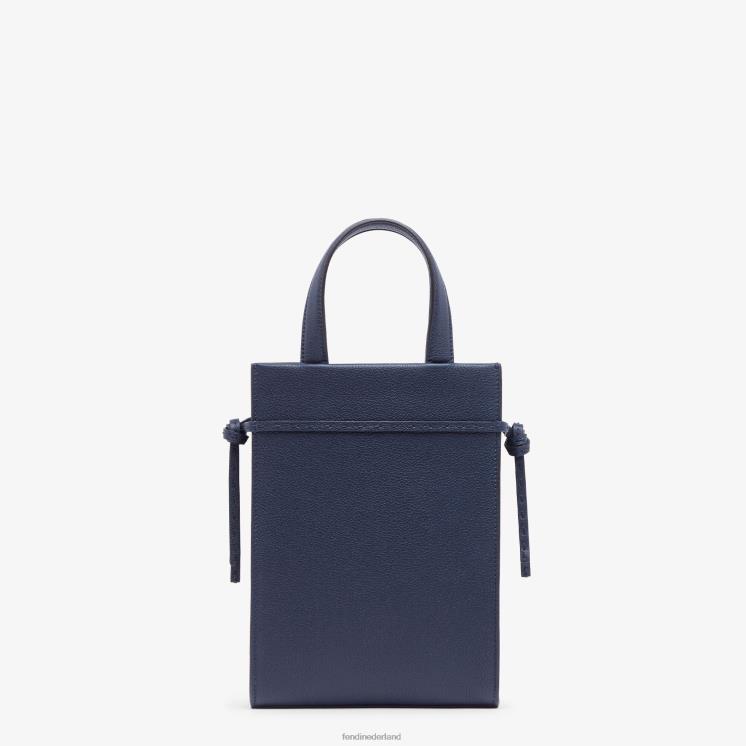 Heren accessoires Fendi 0J62L1826 mini go to shopper leren tas blauw