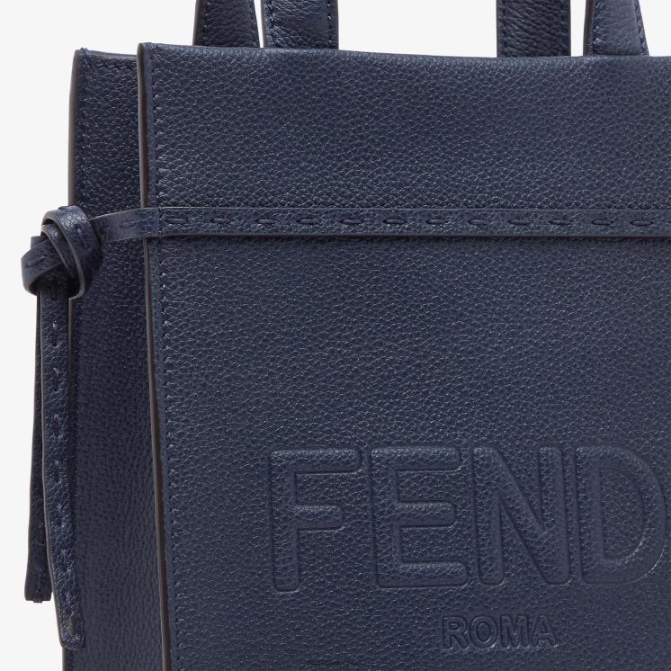 Heren accessoires Fendi 0J62L1826 mini go to shopper leren tas blauw