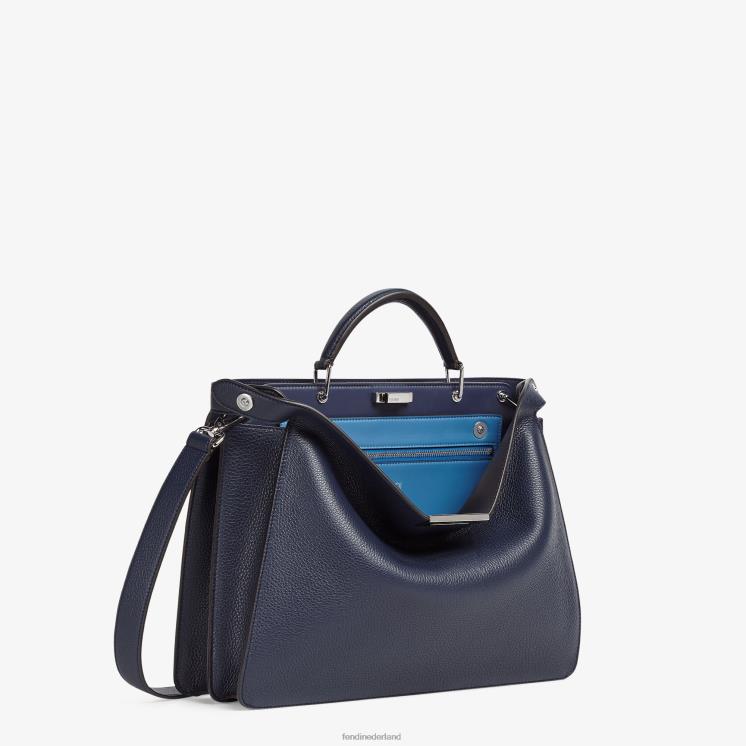Heren accessoires Fendi 0J62L1833 Kiekeboe iseeu middelgrote leren tas blauw