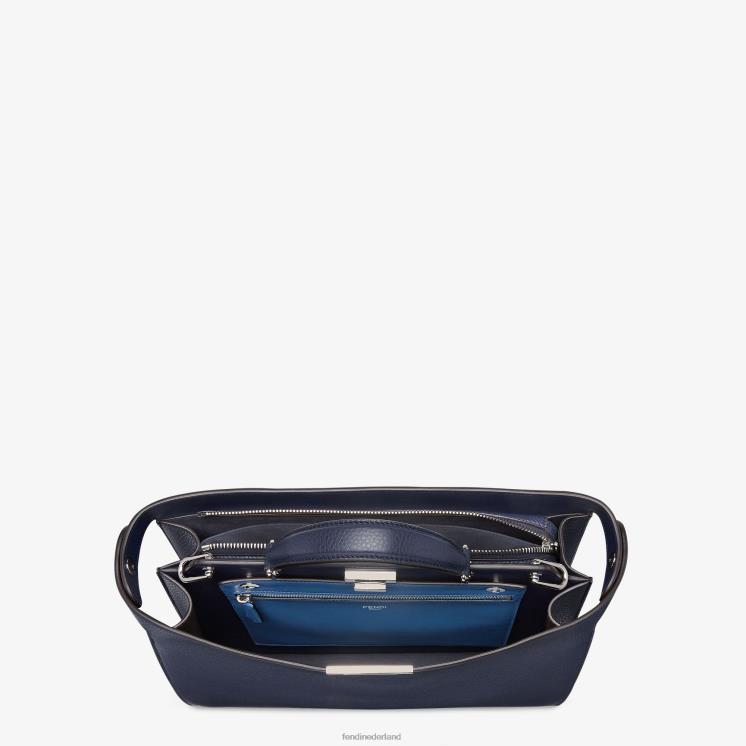 Heren accessoires Fendi 0J62L1833 Kiekeboe iseeu middelgrote leren tas blauw