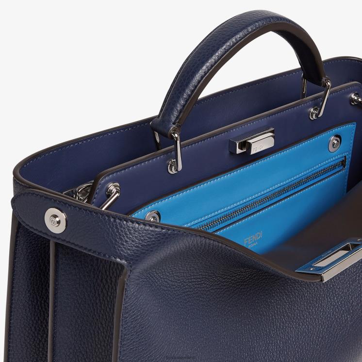 Heren accessoires Fendi 0J62L1833 Kiekeboe iseeu middelgrote leren tas blauw