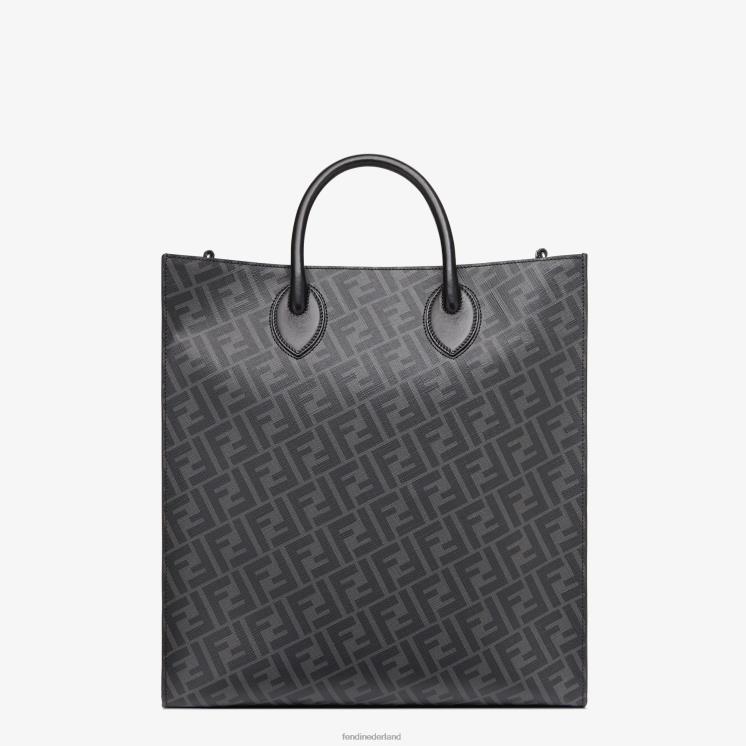 Heren accessoires Fendi 0J62L1843 tas van leer en ff stof zwart