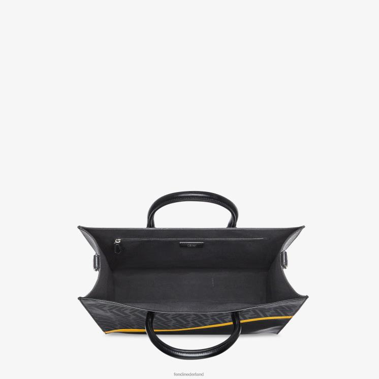 Heren accessoires Fendi 0J62L1843 tas van leer en ff stof zwart