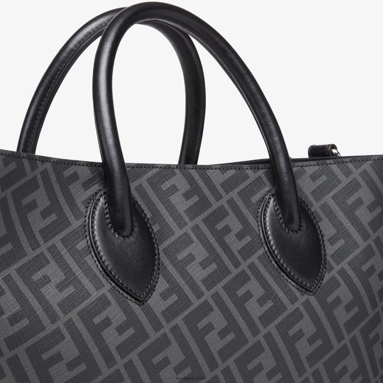 Heren accessoires Fendi 0J62L1843 tas van leer en ff stof zwart