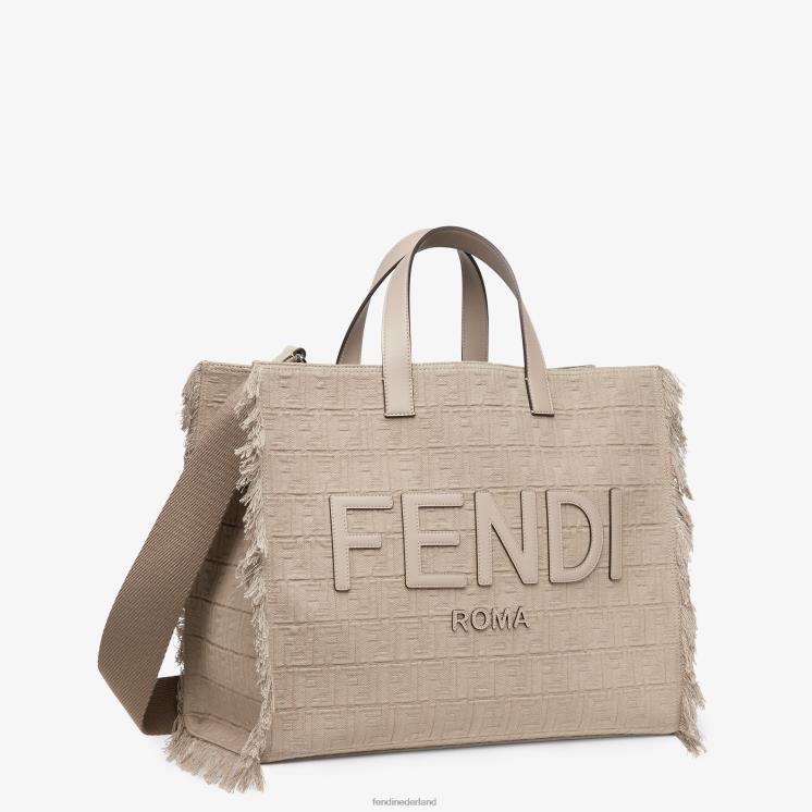 Heren accessoires Fendi 0J62L1847 ff stoffen tasje met franjes beige