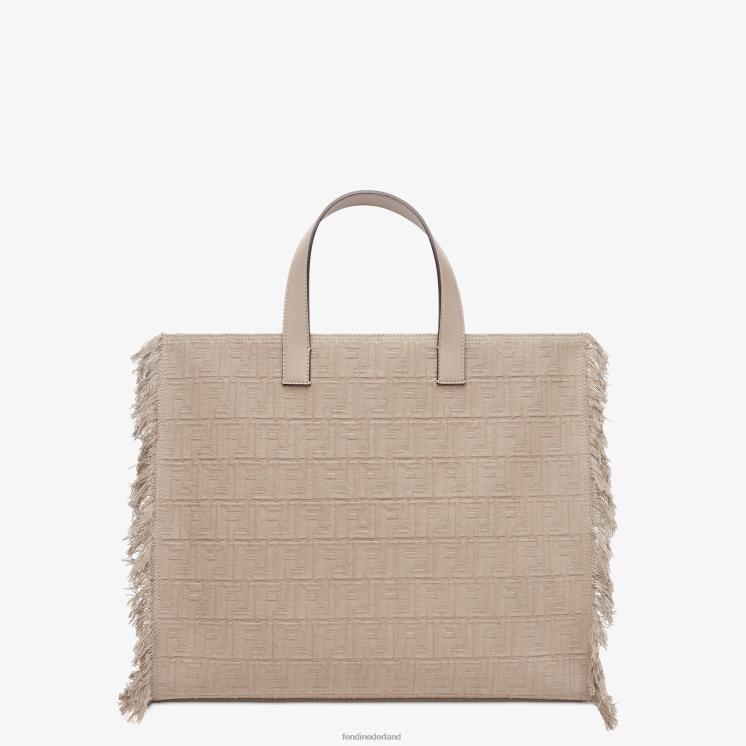 Heren accessoires Fendi 0J62L1847 ff stoffen tasje met franjes beige