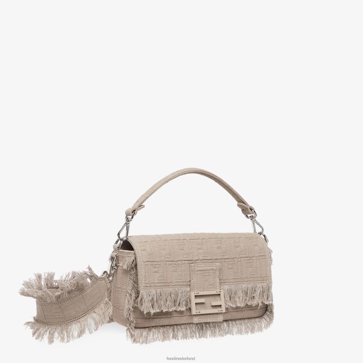 Heren accessoires Fendi 0J62L1848 ff stoffen tasje met franjes beige