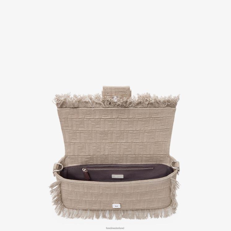 Heren accessoires Fendi 0J62L1848 ff stoffen tasje met franjes beige