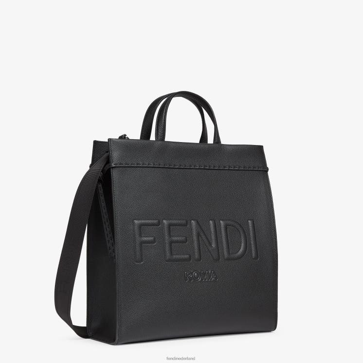 Heren accessoires Fendi 0J62L1850 medium ga naar leren shoppertas zwart