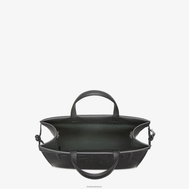 Heren accessoires Fendi 0J62L1850 medium ga naar leren shoppertas zwart