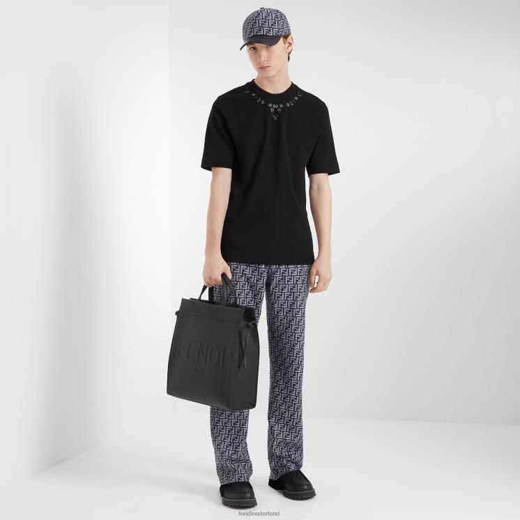 Heren accessoires Fendi 0J62L1850 medium ga naar leren shoppertas zwart