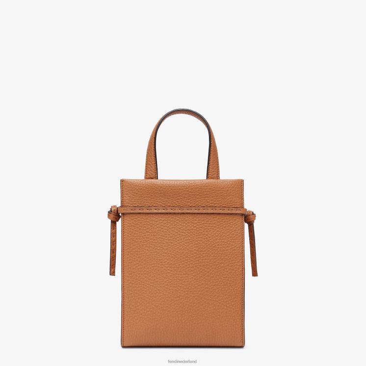 Heren accessoires Fendi 0J62L1871 mini go to shopper leren tas bruin